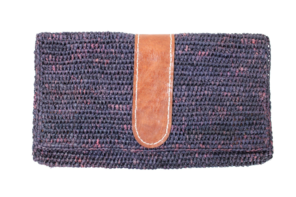 Ibeliv by Liv Clutch Bag Purple Woven Straw
